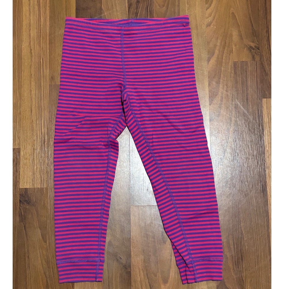 Hanna Andersson Girls Striped Cotton Leggings Pink Purple Size 120 Kids 6 7